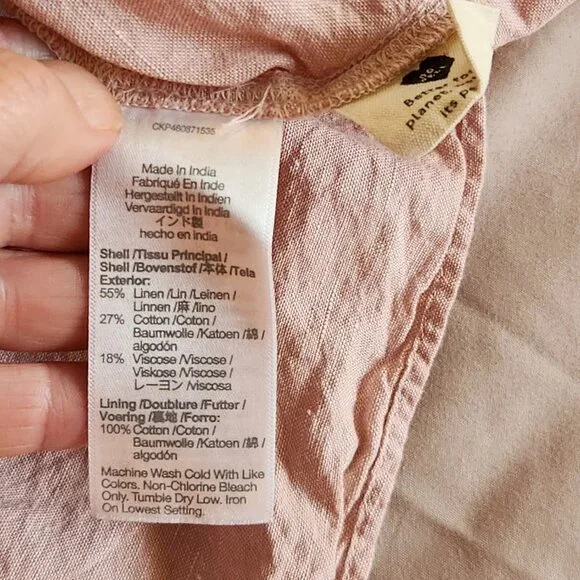 Madewell Lorelei linen blush pink boho tiered mini dress - Picture 5 of 11